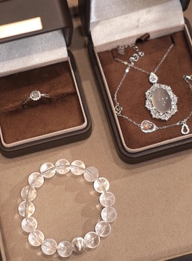 gaga同款丨天然白玉髓项链女款锁骨链吊坠送女友礼物s925银毛衣链