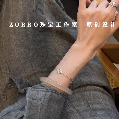 天然水沫玉葫芦手链S925通体纯银