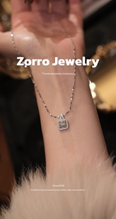 ZORRO首发丨钻石项链女S925银胖东来同款莫桑钻戒爆闪小方糖/证书