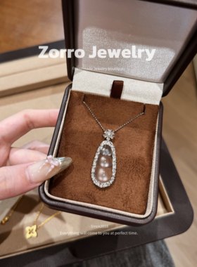 原创天然水沫玉项链女款锁骨链吊坠送女友礼物925银