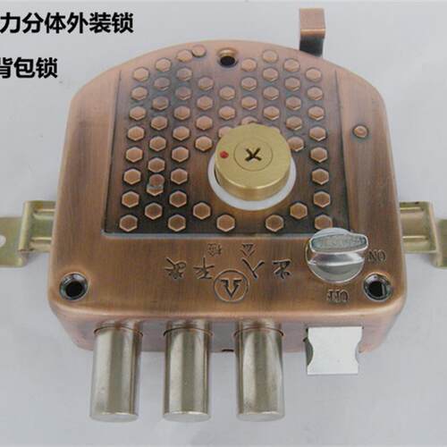 实力分体外装锁公检防盗门锁具龙头锁背包锁老式外装门锁铜锁心