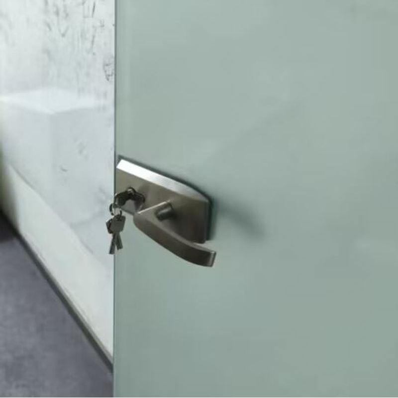 办公室高隔断玻璃执手锁单开门双机械门锁