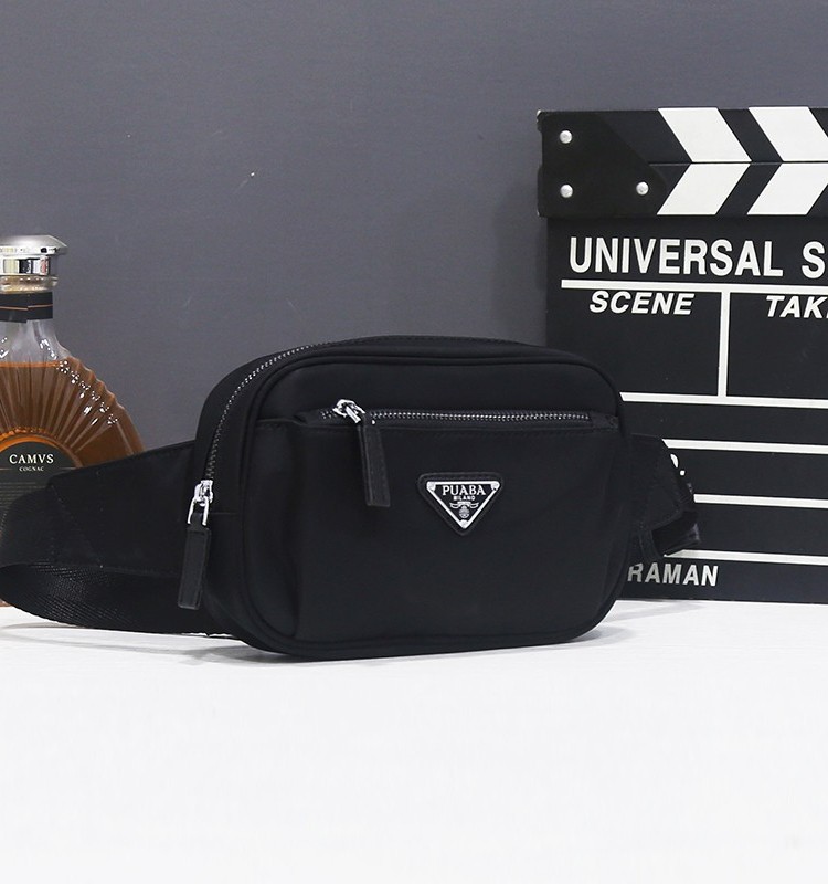 2025新款青年男款尼龙布胸包男士休闲纯色牛津布腰包防水大容量包