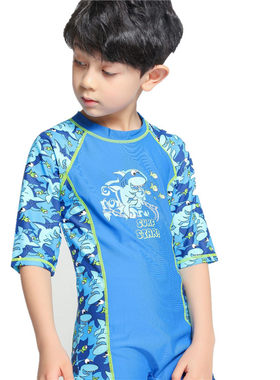 防晒连体温泉冲浪服中袖游泳衣