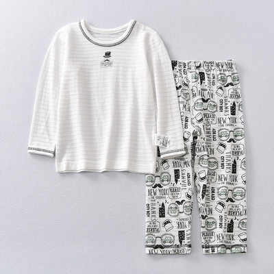 全棉纯棉儿童睡衣男童夏季薄款男宝宝家居服a类全棉男孩子空调服