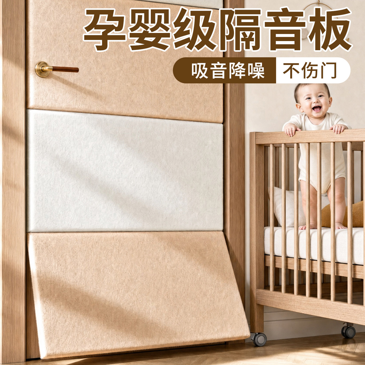 卧室房门隔音板降噪棉毡门贴家用图片
