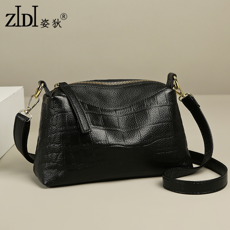 鳄鱼纹真皮斜挎包时尚中年包包女式2025新款头层牛皮单肩包妈妈包