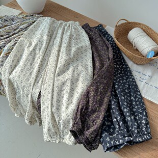 纯棉!女童遛弯裤防蚊裤26春夏季韩版儿童卡通长裤宽松直筒裤薄款