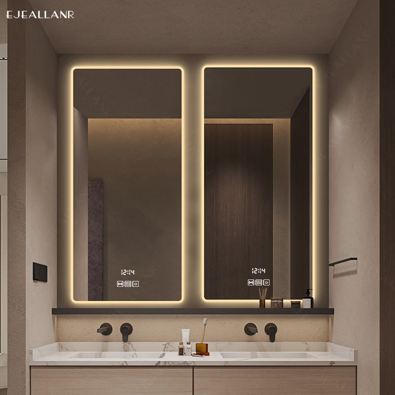 长方形浴室智能镜竖挂墙洗手台卫浴镜贴墙发光带灯防雾卫生间镜子