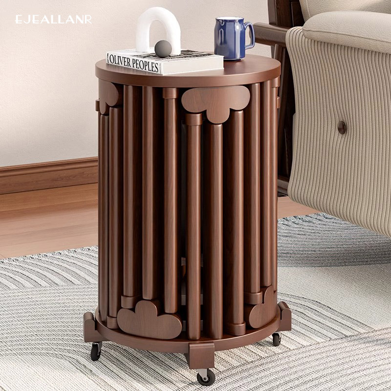 凳子可叠放实木堆叠凳家用餐凳备用椅带滑轮边几组合六合一叠叠凳