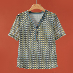 逸 套头衬衫 夏装 修身 071弜 罗纹V领弹性打底衫 658西湖阁老