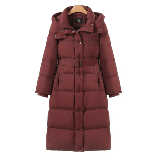 罗纹收口防风袖 冬装 连帽过膝泡芙羽绒服682 寇 西湖阁老