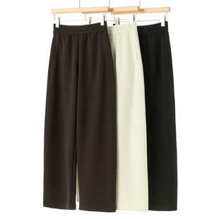 宽胯显瘦松紧高腰磨绒镰刀裤 含桑蚕丝 冬装 如 550 绵羊毛