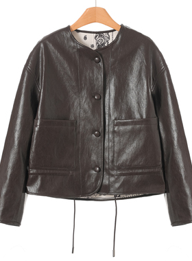 绵羊皮革【申】春装 一不小心就迷上抽绳两面穿皮衣外套107