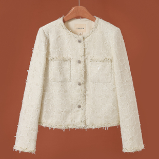 春装 芙 编织圆领小香风短外套279 55%粘胶纤维 939