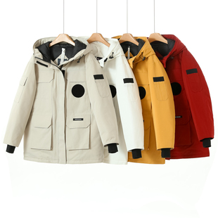 连帽魔术贴冲锋衣式 西湖阁老 收口袖 冬装 户外羽绒服943 羽D