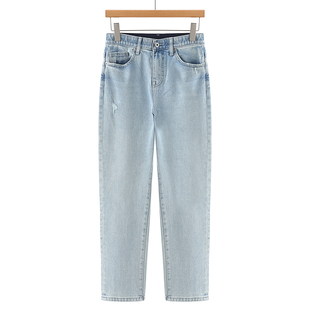 水洗做旧简约日常牛仔裤 西湖阁老 绍 春装 601