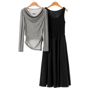 无袖 899 两件套长裙连衣裙806 弹力针织衫 春装 西湖阁老 文