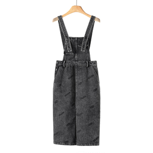 刺绣字母包臀开叉牛仔背带连衣裙617 春季 579西湖阁老