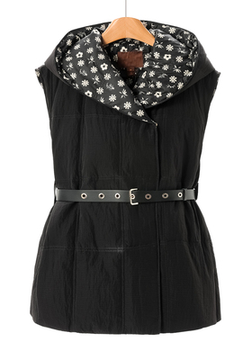 5988鹅绒服【弟】冬装 连帽印花内里摁扣马甲羽绒服309