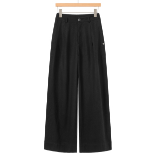 55%莱赛尔 高腰显瘦含棉直筒裤 境 简约韩版 335 春装 489