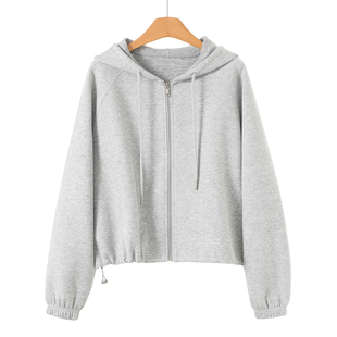 松紧收口插肩袖 春装 连帽外套743 兰 499含再生纤维素纤维