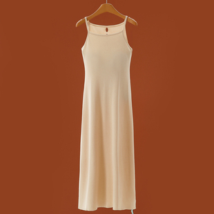 春季 539 82%莱赛尔 兰 镂空后背针织连衣裙612 天丝无袖