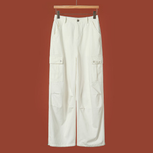 阔腿裤 659西湖阁老 抽绳束脚后腰松紧工装 春季 670 漠