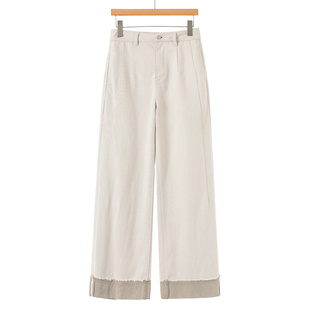 高腰拼接线显瘦含棉阔腿牛仔裤 669 春装 文 671 20%莱赛尔