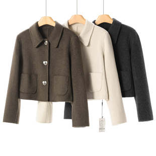 爱心扣绵羊毛短双面呢长毛大衣212 冬季 8%山羊绒 之