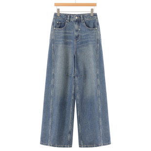 宽脚挺括垂坠感牛仔阔腿拖地裤 春装 066 栖 699西湖阁老