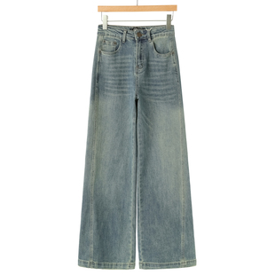 御姐气场宽脚拖地牛仔阔腿裤 冬装 662 兰 439西湖阁老