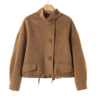 绵羊毛立领抽绳双面呢长毛大衣060 冬装 5%山羊绒 之