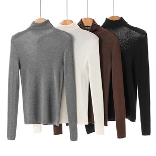 到货 春冬半高领纯色打底针织衫 面料升级 款 001 申 新款