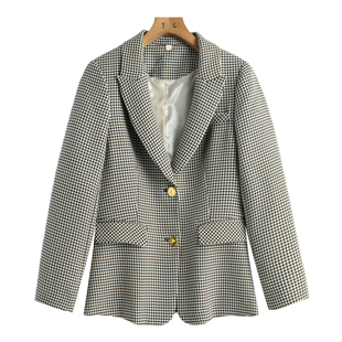 千鸟格收腰单排扣西服外套HH701 春季 西湖阁老 华H