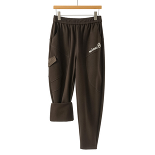 休闲哈伦裤 559西湖阁老 松紧腰刺绣字母磨绒款 冬装 775 漠