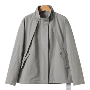 抽绳立领宽松休闲夹克式 春装 风衣外套502 境 769西湖阁老
