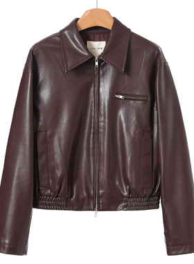 799西湖阁老【芙】春装 机车帅气软面PU宽松拉链外套018