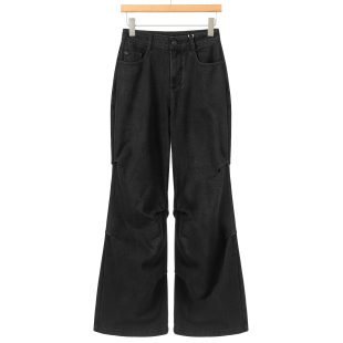 显高挑褶皱牛仔拖地喇叭裤 599西湖阁老 修身 春装 086 芙