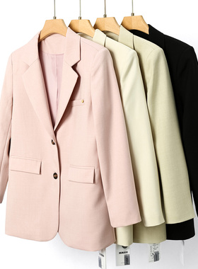 西湖阁老【麦】春季 宽松直筒韩版气质休闲西服外套005