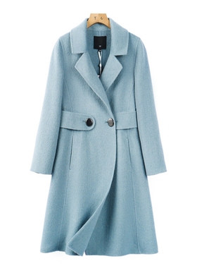 3299 羊毛+羊驼毛【缇】轻奢冬装 大扣修身挺括双面呢大衣HB070