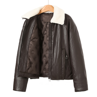 可拆卸毛领松紧收口袖 西湖阁老 冬装 当季 PU羽绒服099 弟S