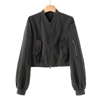 799西湖阁老【HO】春季*绍 罗纹拼接双拉链头短棒球服外套143