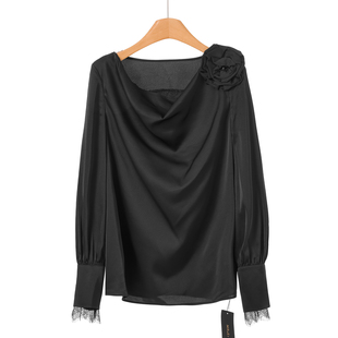 串珠立体花蕾丝拼接套头雪纺衫 26春装 863 莫Y 599西湖阁老