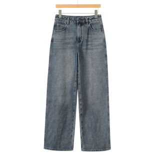 港味垂感御姐气质宽脚牛仔直筒裤 春装 510 芙 西湖阁老