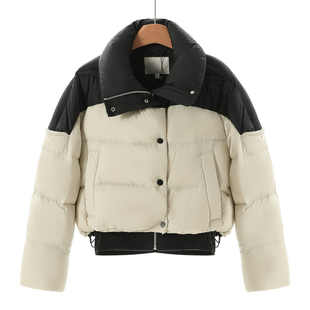 拼色面包服假两件短款 冬装 羽绒服912 栖 1799西湖阁老