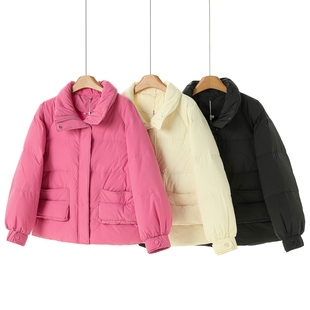 基础不失年轻松紧束口袖 冬装 立领羽绒服006 芊 西湖阁老