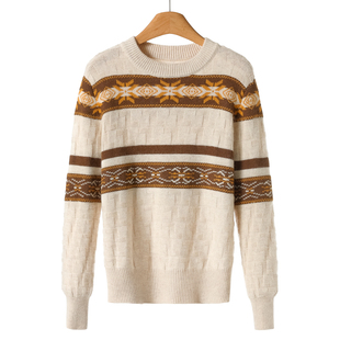 冬季 栖 温柔提花含绵羊毛圆领毛衣991 12%兔毛 599