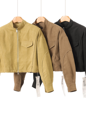 1190西湖阁老【AL】春装*绍 抽绳收摆休闲宽松立领外套938