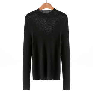 无缝一体半高领针织衫 999王牌打底衫 冬装 兰 007 100绵羊毛